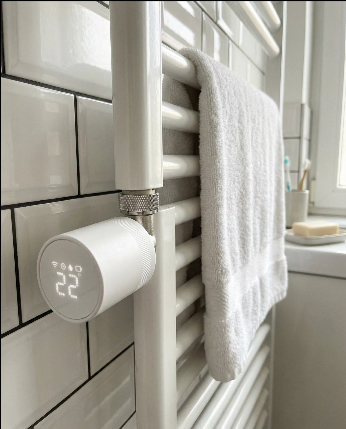 Heizvolt am Badezimmer-Handtuchheizkörper