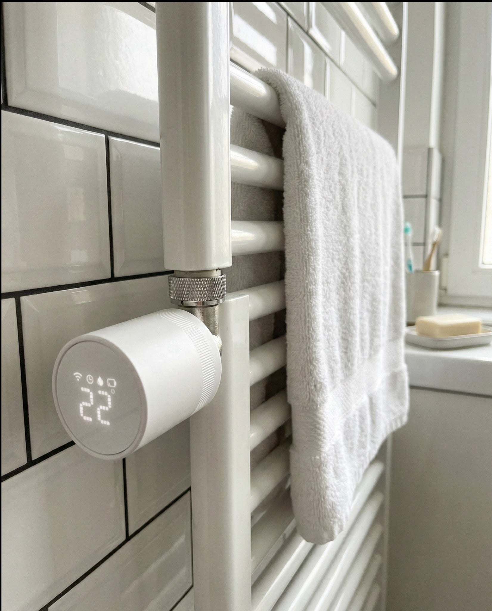 Heizvolt am Badezimmer-Handtuchheizkörper